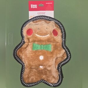 ZippyPaws Z-Stitch Durable Gingerbread Dog Toy, Christmas Dog Toy,